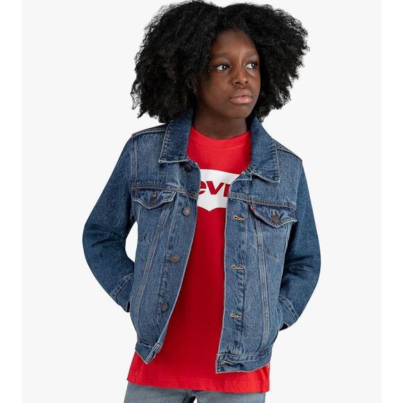 NWT Levi’s Boys Blue Denim Trucker Jacket Size Small 8-10 - Picture 1 of 9